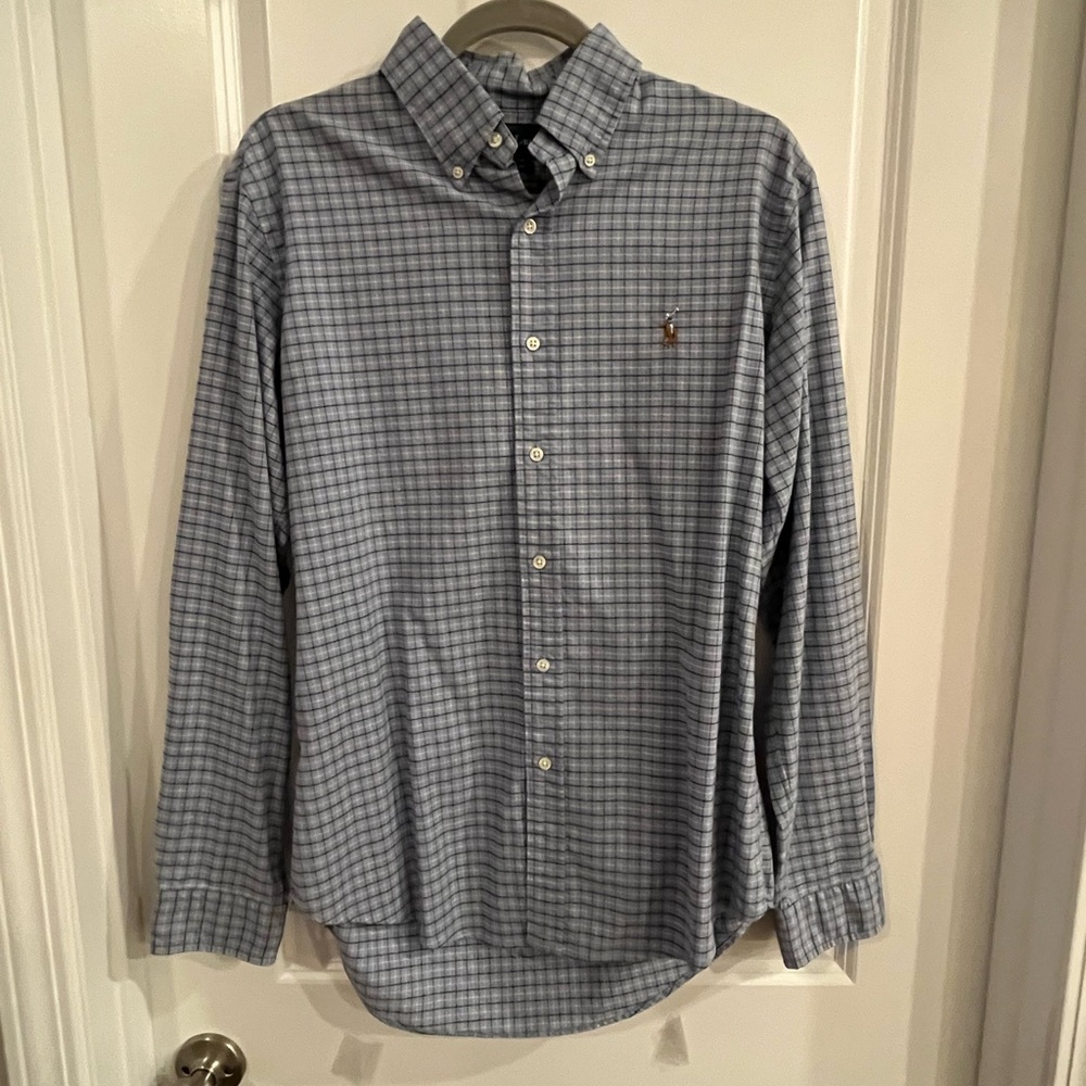 Ralph Lauren Blue Plaid Button-Down Shirt